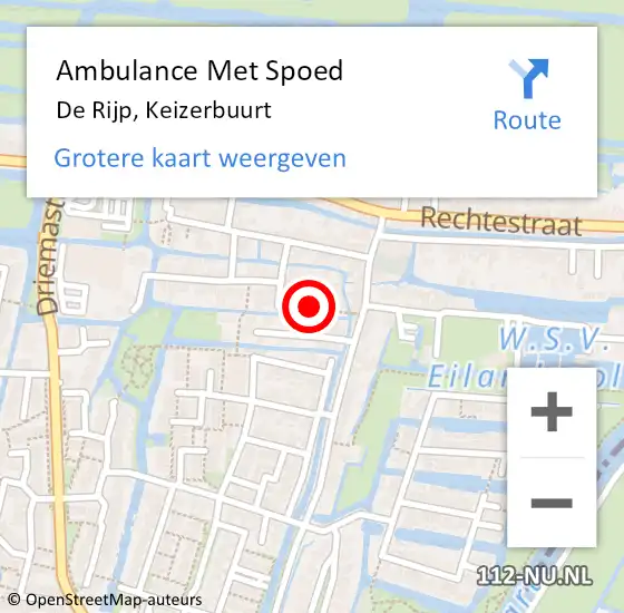 Locatie op kaart van de 112 melding: Ambulance Met Spoed Naar De Rijp, Keizerbuurt op 16 november 2021 02:48