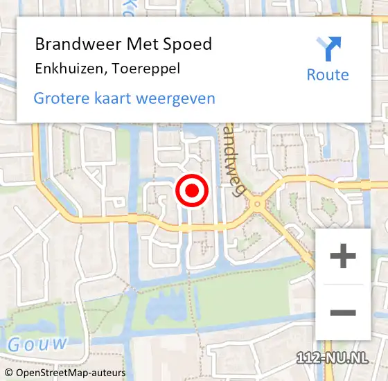 Locatie op kaart van de 112 melding: Brandweer Met Spoed Naar Enkhuizen, Toereppel op 16 november 2021 02:49