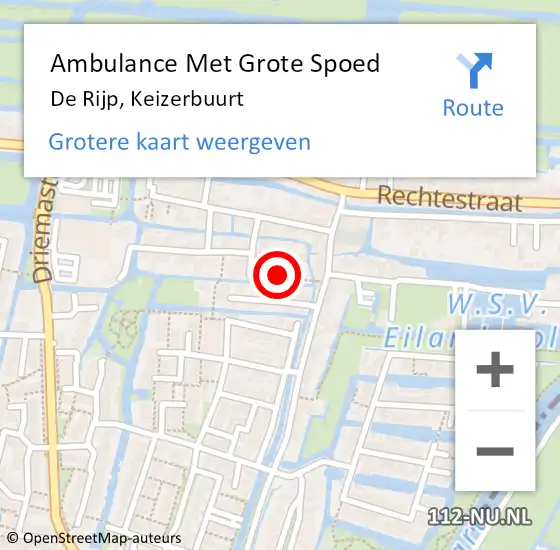 Locatie op kaart van de 112 melding: Ambulance Met Grote Spoed Naar De Rijp, Keizerbuurt op 16 november 2021 03:10