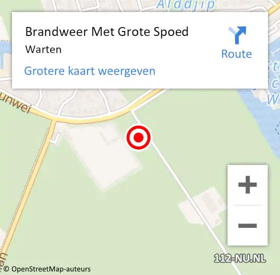 Locatie op kaart van de 112 melding: Brandweer Met Grote Spoed Naar Warten op 29 juni 2014 13:50