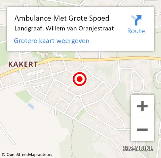 Locatie op kaart van de 112 melding: Ambulance Met Grote Spoed Naar Landgraaf, Willem van Oranjestraat op 29 juni 2014 13:51