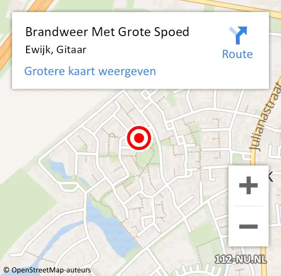 Locatie op kaart van de 112 melding: Brandweer Met Grote Spoed Naar Ewijk, Gitaar op 16 november 2021 07:49