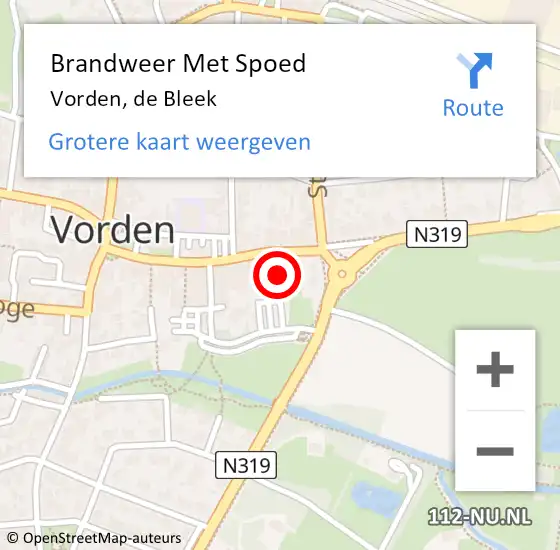 Locatie op kaart van de 112 melding: Brandweer Met Spoed Naar Vorden, de Bleek op 16 november 2021 08:58