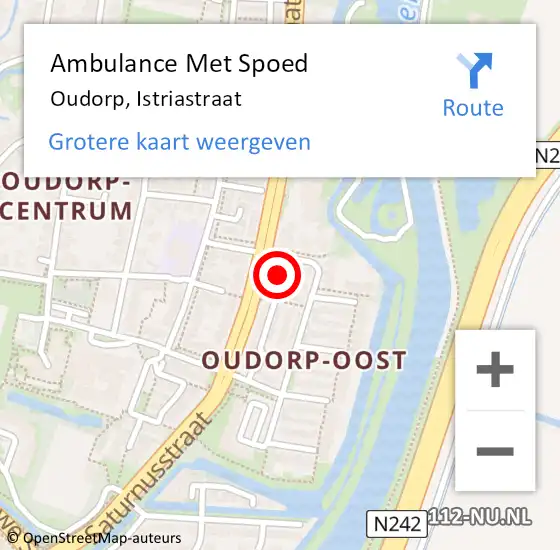 Locatie op kaart van de 112 melding: Ambulance Met Spoed Naar Oudorp, Istriastraat op 29 juni 2014 14:11