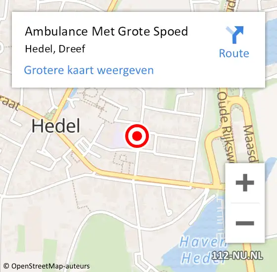 Locatie op kaart van de 112 melding: Ambulance Met Grote Spoed Naar Hedel, Dreef op 16 november 2021 09:52