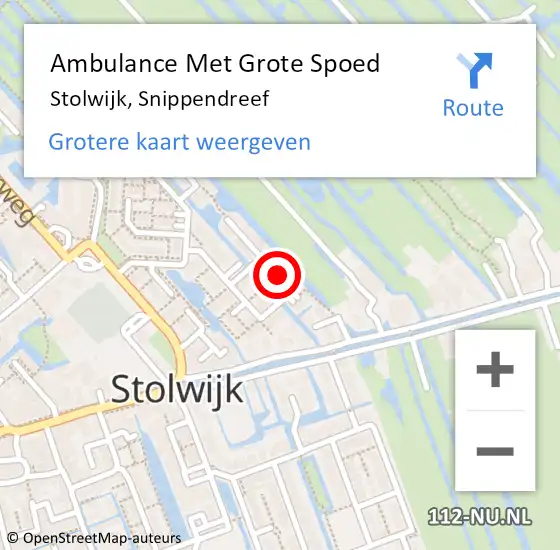 Locatie op kaart van de 112 melding: Ambulance Met Grote Spoed Naar Stolwijk, Snippendreef op 16 november 2021 10:02