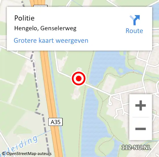 Locatie op kaart van de 112 melding: Politie Hengelo, Genselerweg op 16 november 2021 10:41