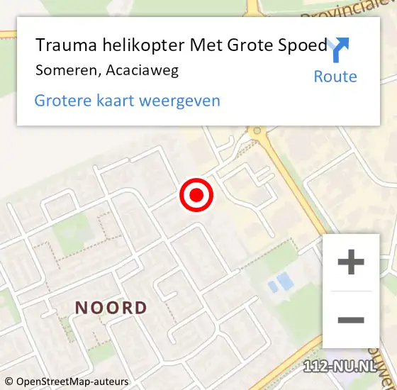 Locatie op kaart van de 112 melding: Trauma helikopter Met Grote Spoed Naar Someren, Acaciaweg op 16 november 2021 11:10