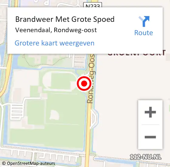 Locatie op kaart van de 112 melding: Brandweer Met Grote Spoed Naar Veenendaal, Rondweg-oost op 16 november 2021 12:26