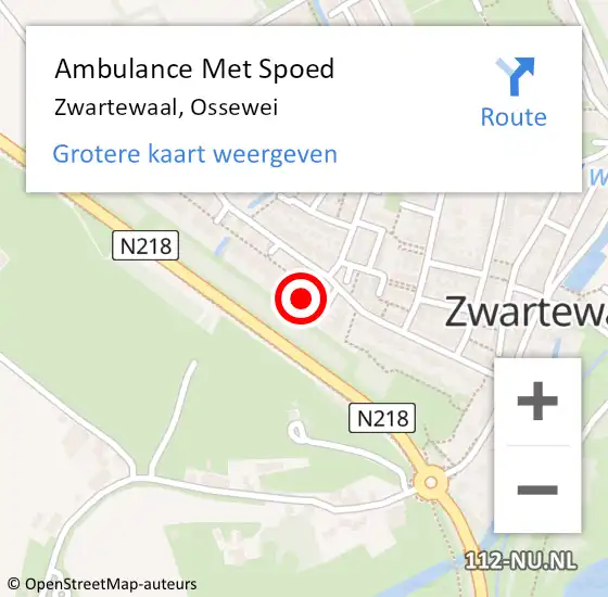 Locatie op kaart van de 112 melding: Ambulance Met Spoed Naar Zwartewaal, Ossewei op 16 november 2021 12:42