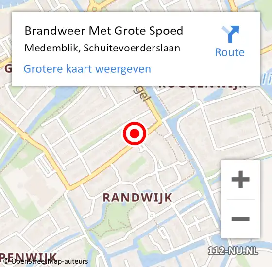 Locatie op kaart van de 112 melding: Brandweer Met Grote Spoed Naar Medemblik, Schuitevoerderslaan op 16 november 2021 13:18