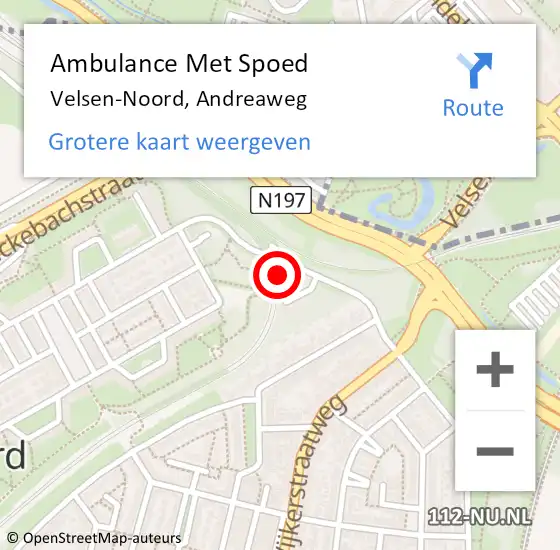 Locatie op kaart van de 112 melding: Ambulance Met Spoed Naar Velsen-Noord, Andreaweg op 16 november 2021 13:21