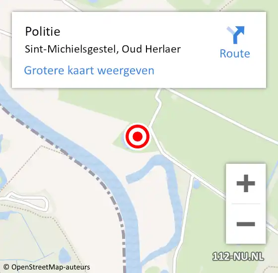 Locatie op kaart van de 112 melding: Politie Sint-Michielsgestel, Oud Herlaer op 16 november 2021 13:22