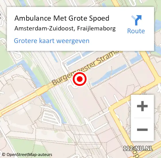 Locatie op kaart van de 112 melding: Ambulance Met Grote Spoed Naar Amsterdam-Zuidoost, Fraijlemaborg op 16 november 2021 13:47