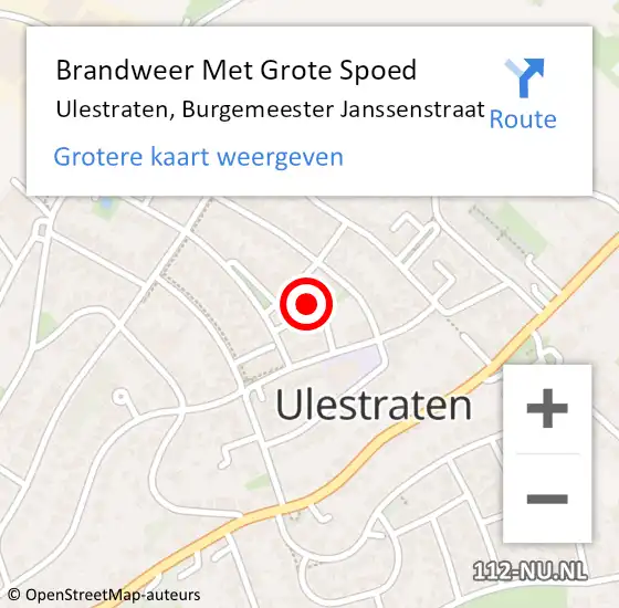 Locatie op kaart van de 112 melding: Brandweer Met Grote Spoed Naar Ulestraten, Burgemeester Janssenstraat op 16 november 2021 14:06