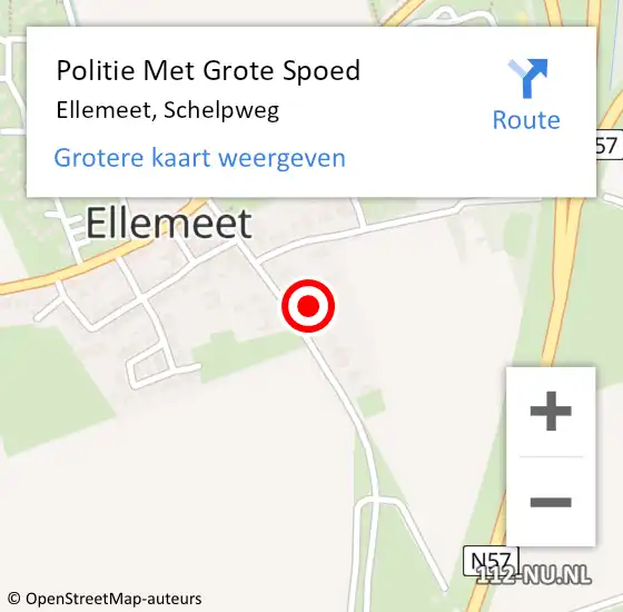 Locatie op kaart van de 112 melding: Politie Met Grote Spoed Naar Ellemeet, Schelpweg op 16 november 2021 14:14