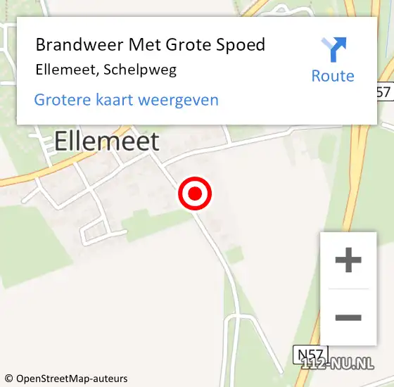 Locatie op kaart van de 112 melding: Brandweer Met Grote Spoed Naar Ellemeet, Schelpweg op 16 november 2021 14:15