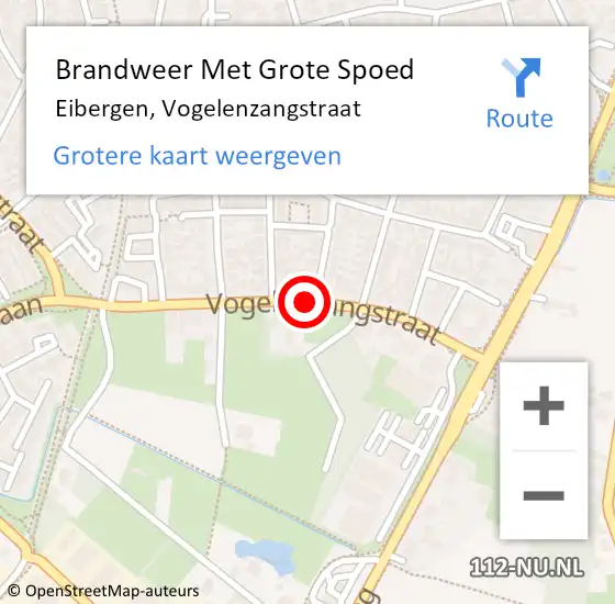 Locatie op kaart van de 112 melding: Brandweer Met Grote Spoed Naar Eibergen, Vogelenzangstraat op 29 juni 2014 14:51