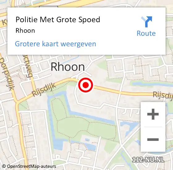 Locatie op kaart van de 112 melding: Politie Met Grote Spoed Naar Rhoon op 16 november 2021 15:09