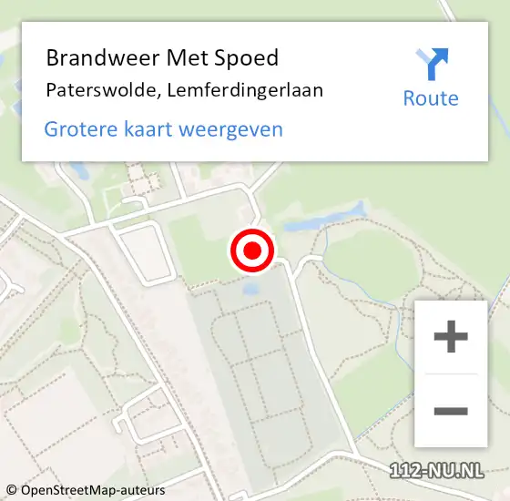 Locatie op kaart van de 112 melding: Brandweer Met Spoed Naar Paterswolde, Lemferdingerlaan op 29 juni 2014 14:56