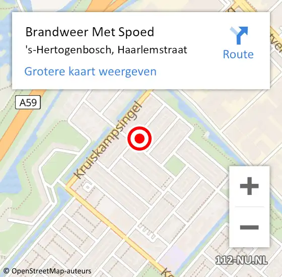 Locatie op kaart van de 112 melding: Brandweer Met Spoed Naar 's-Hertogenbosch, Haarlemstraat op 16 november 2021 15:42