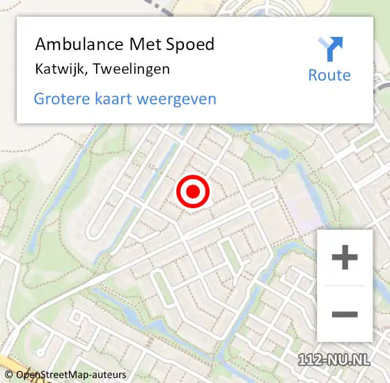 Locatie op kaart van de 112 melding: Ambulance Met Spoed Naar Katwijk, Tweelingen op 16 november 2021 15:51