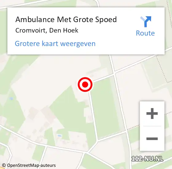 Locatie op kaart van de 112 melding: Ambulance Met Grote Spoed Naar Cromvoirt, Den Hoek op 8 september 2013 17:26