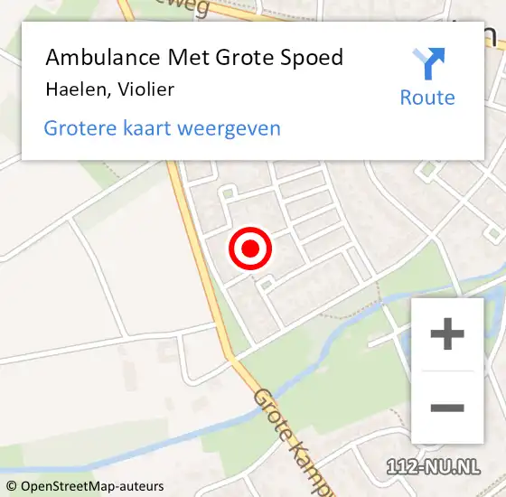 Locatie op kaart van de 112 melding: Ambulance Met Grote Spoed Naar Haelen, Violier op 16 november 2021 16:04