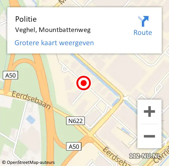 Locatie op kaart van de 112 melding: Politie Veghel, Mountbattenweg op 16 november 2021 16:27