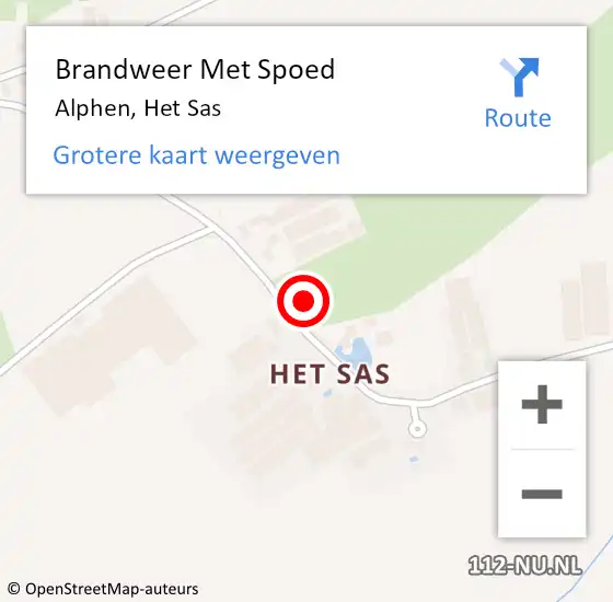 Locatie op kaart van de 112 melding: Brandweer Met Spoed Naar Alphen, Het Sas op 16 november 2021 16:41