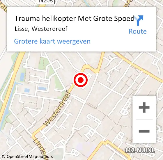 Locatie op kaart van de 112 melding: Trauma helikopter Met Grote Spoed Naar Lisse, Westerdreef op 16 november 2021 16:55