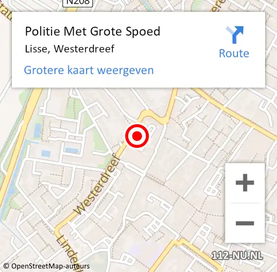 Locatie op kaart van de 112 melding: Politie Met Grote Spoed Naar Lisse, Westerdreef op 16 november 2021 16:55