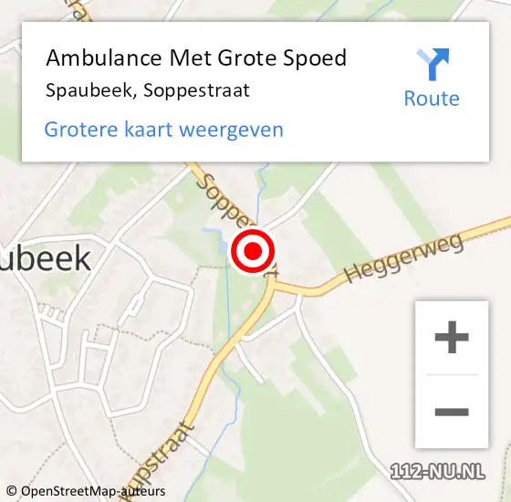 Locatie op kaart van de 112 melding: Ambulance Met Grote Spoed Naar Spaubeek, Soppestraat op 29 juni 2014 15:12