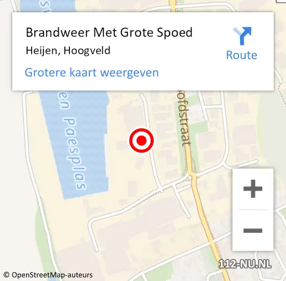 Locatie op kaart van de 112 melding: Brandweer Met Grote Spoed Naar Heijen, Hoogveld op 16 november 2021 17:52