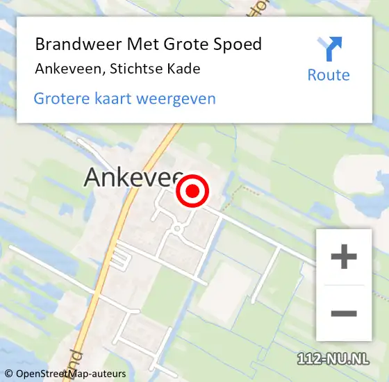 Locatie op kaart van de 112 melding: Brandweer Met Grote Spoed Naar Ankeveen, Stichtse Kade op 16 november 2021 18:17