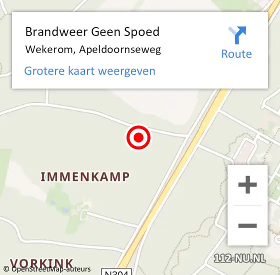 Locatie op kaart van de 112 melding: Brandweer Geen Spoed Naar Wekerom, Apeldoornseweg op 16 november 2021 18:20