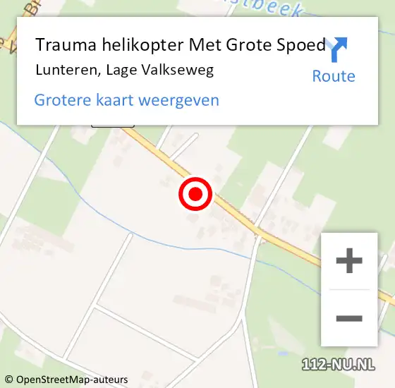 Locatie op kaart van de 112 melding: Trauma helikopter Met Grote Spoed Naar Lunteren, Lage Valkseweg op 16 november 2021 19:13