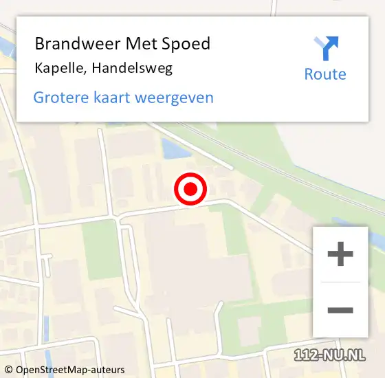 Locatie op kaart van de 112 melding: Brandweer Met Spoed Naar Kapelle, Handelsweg op 16 november 2021 19:40