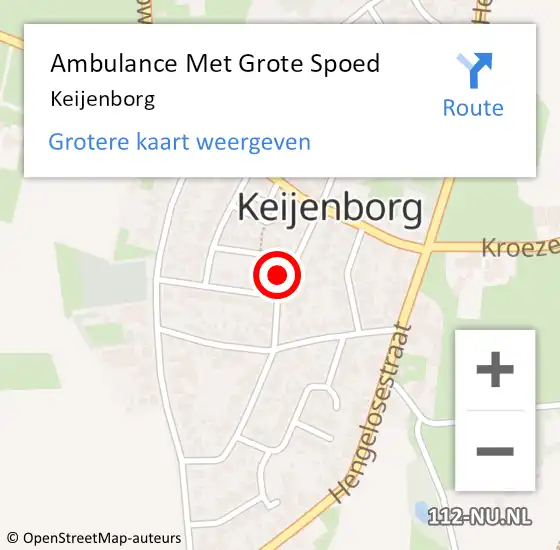 Locatie op kaart van de 112 melding: Ambulance Met Grote Spoed Naar Keijenborg op 16 november 2021 19:42