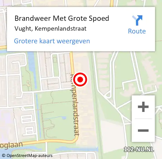 Locatie op kaart van de 112 melding: Brandweer Met Grote Spoed Naar Vught, Kempenlandstraat op 16 november 2021 21:12