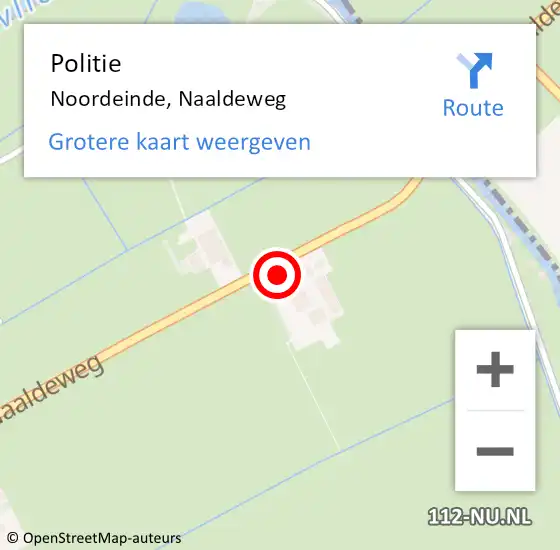 Locatie op kaart van de 112 melding: Politie Noordeinde, Naaldeweg op 16 november 2021 21:33