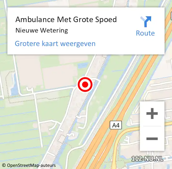 Locatie op kaart van de 112 melding: Ambulance Met Grote Spoed Naar Nieuwe Wetering op 16 november 2021 22:12