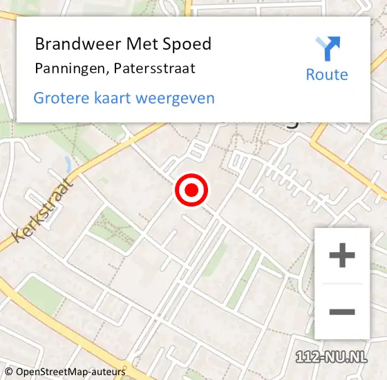 Locatie op kaart van de 112 melding: Brandweer Met Spoed Naar Panningen, Patersstraat op 16 november 2021 22:26