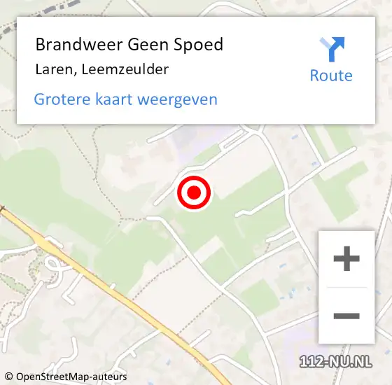 Locatie op kaart van de 112 melding: Brandweer Geen Spoed Naar Laren, Leemzeulder op 16 november 2021 22:35