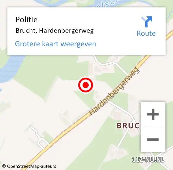 Locatie op kaart van de 112 melding: Politie Brucht, Hardenbergerweg op 16 november 2021 22:37