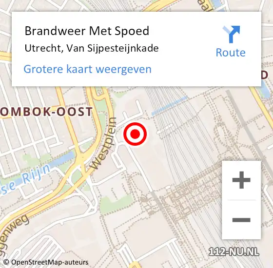 Locatie op kaart van de 112 melding: Brandweer Met Spoed Naar Utrecht, Van Sijpesteijnkade op 17 november 2021 04:33