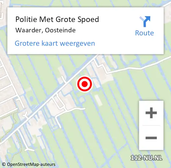 Locatie op kaart van de 112 melding: Politie Met Grote Spoed Naar Waarder, Oosteinde op 17 november 2021 04:35