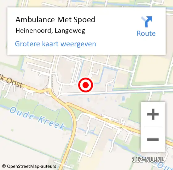 Locatie op kaart van de 112 melding: Ambulance Met Spoed Naar Heinenoord, Langeweg op 17 november 2021 05:36