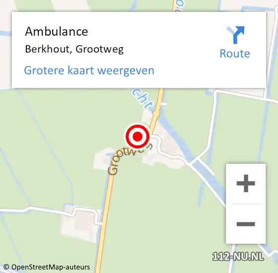 Locatie op kaart van de 112 melding: Ambulance Berkhout, Grootweg op 17 november 2021 06:14