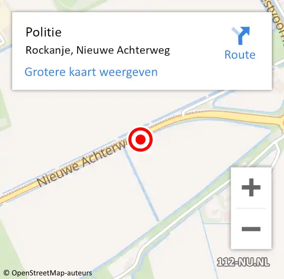 Locatie op kaart van de 112 melding: Politie Rockanje, Nieuwe Achterweg op 17 november 2021 06:47